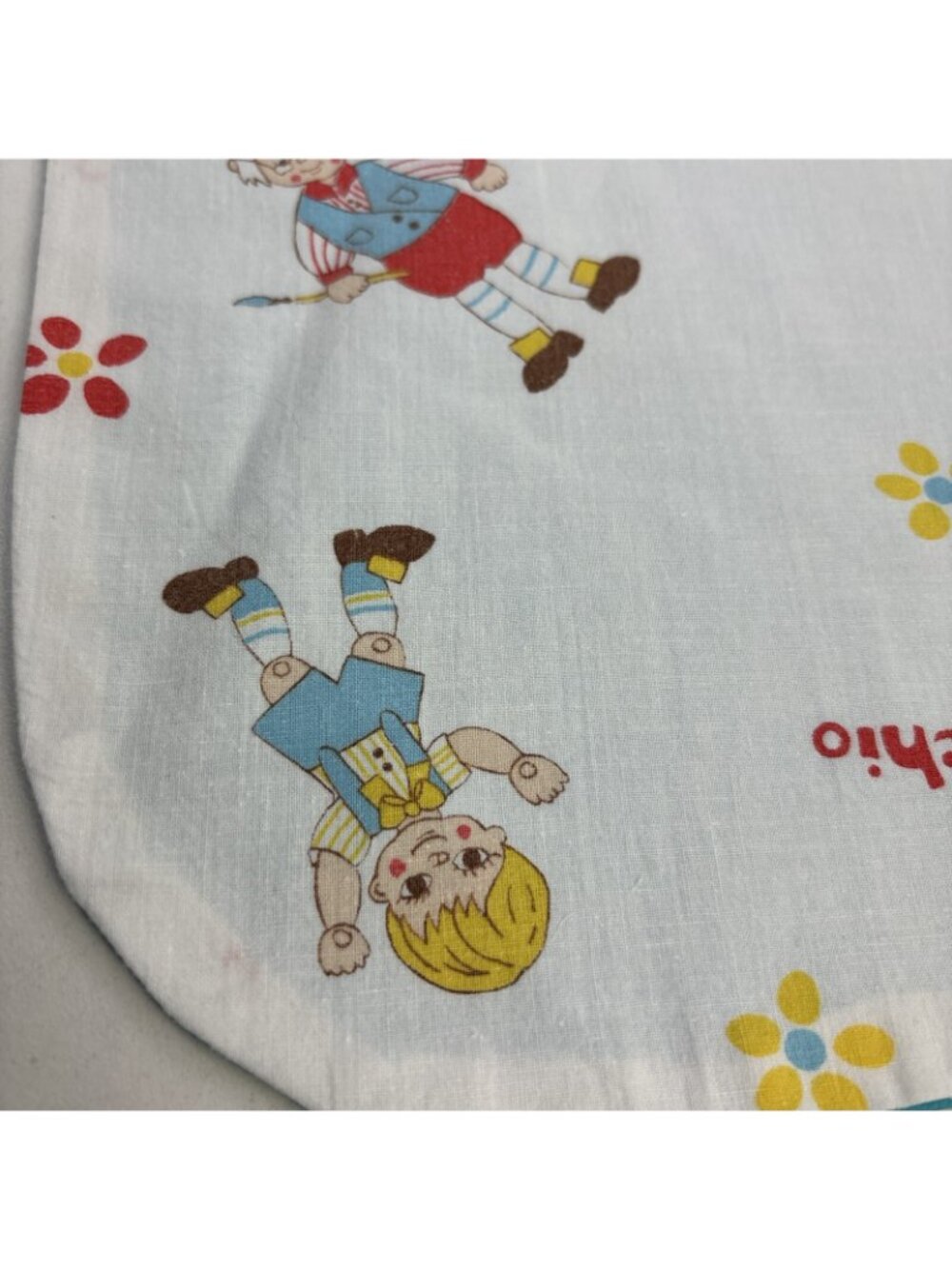 Vintage PINOCCHIO Disney Fabric Handmade Toddler Bib - Adjustable Snap Fasten - Picture 2 of 7